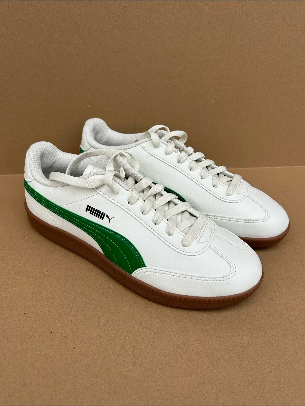Puma Low Top Trainers Sneakers Lace up White Green Men’s 8.5 Streetwear New